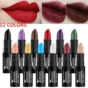 TEAYASON 12 색 무광 립스틱 개성  할로윈 파티 립 글로스 화장품 변색 방지 방수 오래 지속되는 입술 메이