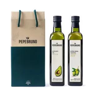 페페브루노 선물세트 엑스트라버진 올리브오일 500ml+아보카도 오일 500ml