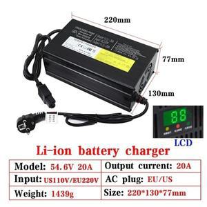 모아식 54.6V 5A 8A 10A 12A 20A 리튬 배터리 충전기 13S 48V 전기 자전거 고속  팬