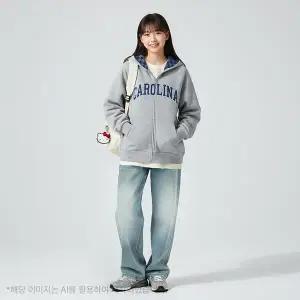 [유솔] 체크 배색 후드 집업 ULJM26201_7358
