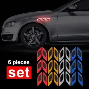 카본테이프 6개대 차량용 반사 탄소 섬유 범퍼 스트립 안전 경고 테이프 스티커 모토 외장