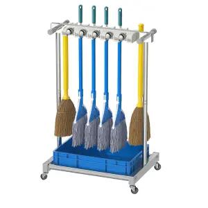 파파스 이동식 청소도구함 대걸레 걸이 거치대 밀대 보관함 양면 10홀더