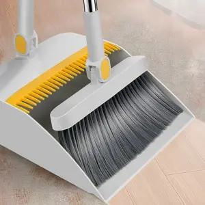 클린홈 빗자루 쓰레받기 세트(그레이) 사무실 회사 학교 먼지청소 방빗자루 청소용 브러쉬 다용도 마당