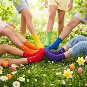 나이키 양말 에브리데이 쿠션드 주니어 여성 레인보우 발목 양말 6개 세트 SX6910-903