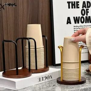 심플 모던 빈티지 원목 종이컵 수납 거치대 트렌디 베이직 깔끔 컵홀더 공간 활용 받침대