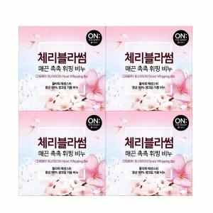 온더바디 체리블라썸 휘핑 비누 4입 폼 클렌저 거품 소프 형 안제 바디 케어 목욕 용품