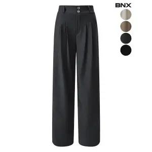 [하프클럽/]여성 투버튼 와이드 밴딩 슬랙스