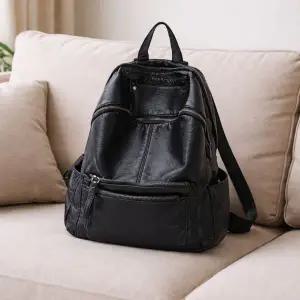 천연소가죽 여성 백팩 데일리 고급 블랙 가죽백팩