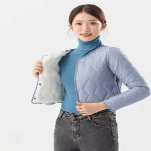 여성 경량 크롭 누빔 패딩 후리스 스타일 이너