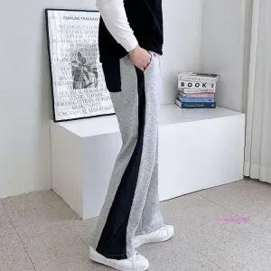 남자겨울기모 라인 와이드 데님 안감 스트링 팬츠ghi614