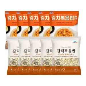 한우물 김치 볶음밥 250g x 5개 + 한우물 갈릭 볶음밥 200g x 5개