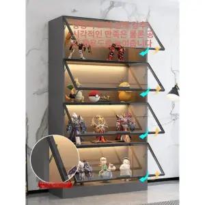 프리미엄 대형 투명 건담 피규어수납장 장식장 40x40x200 5층 단열 문형 그레이