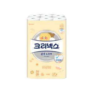 크리넥스 천연펄프 3겹 순수소프트 카카오, 30m, 30롤, 1개