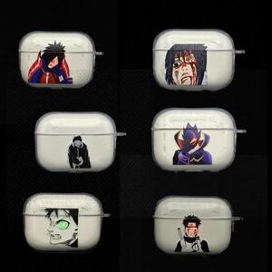 나루토 애니메이션 이어폰 케이스 에어팟 프로 2 1 3 사스케 투명 소프트 실리콘 커버 4 쉘 선물