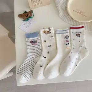 이노리 큐트 애니멀 일러스트 여성 데일리 양말