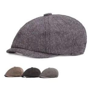 키밍 남성 중년 사계절 베레모 캡 모자 가을 겨울