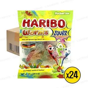 하리보 웜즈 사우어 젤리 80g 24개