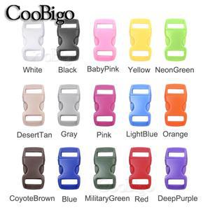 100pcs Paracord 클립 팔찌 3/8 10mm 릴리스 버클 플라스틱 애완 동물 고리 스트랩 550 낙하산 로프 야외