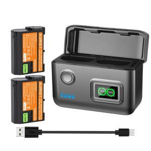 니콘 Z8 ZR Z7II ZF Z6III Z7 Z6 D850 D810A D7500 D7200 D7100용 EN-EL15C 배터리 2800mAh 및 15W 고속 2