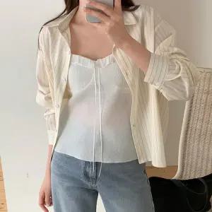 [코코블랑] 셀즈 프릴 나시 뷔스티에 블라우스