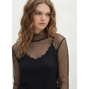 [막스까르띠지오]페미닌 무드 도트 망사 프릴 블라우스_P418244869