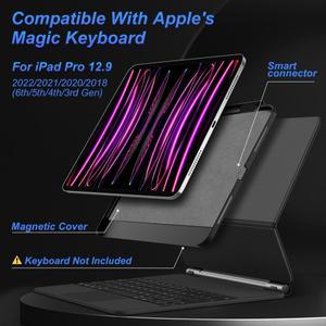 호환 아이패드 Pro 11 2024 Air 4 5 13 M4 12.9 6th 5th 4th 3rd Gen 매직 키보드 호환 케이스 연필 홀더용