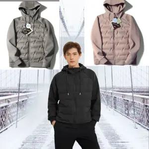 다운자켓 스플라이싱 어반 다운후드자켓