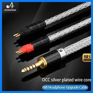 ATAUDIO Hifi 헤드폰 케이블 Sennheiser HD580 용 16 가닥 OCC 실버 도금 코어 이어폰