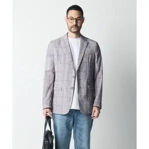 [하프클럽/에스티코]체크 프린트 에어홀 자켓_그레이 (슬렌더핏)_SJAUB22CCG