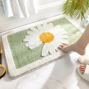 욕실 미끄럼방지 플라워 부드러운 발매트 발수건 화장실 러그 현관