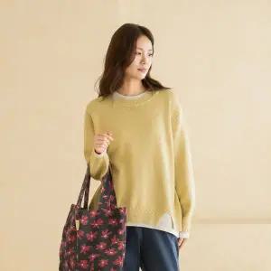 [마담4060]엄마옷 마담4060 [내추럴포엠]블룸배색트임 여성 데일리 니트 -RKN2603004-..