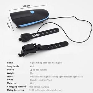호환 전기 경적 방수 자전거 헤드 라이트와 전면 조명 USB 충전식 사이클링 손전등 큰 소리로 벨 랜턴