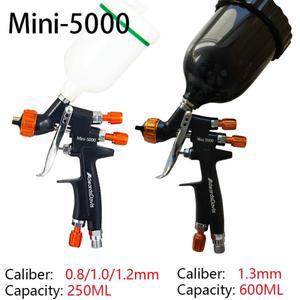 미니 5000 HVLP 스프레이 건 키트 (0.8/1.0mm 스틸 노즐, 중력식, 휴대용) DIY 자동차 도색 및 가구 수리용