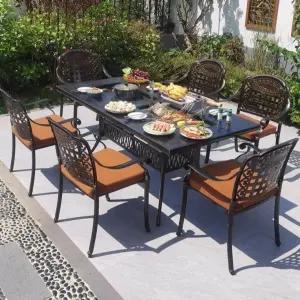 6인용식탁 철제 테이블세트 카페 옥상 정원마당 펜션