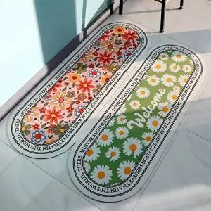 화사한 꽃무늬 규조토 주방매트 부엌 싱크대 발매트 (KYR-WE886D4)