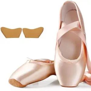 성인 발레 새틴 포인트 여학생용 신발 및 여성용 전문 댄스 슈즈 학교 또는 가정용 리본 포함