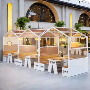 오두막 지붕 야외 테이블 벤치 의자 세트 카페 펜션 바베큐 레스토랑 행사 축제 썬룸 부스