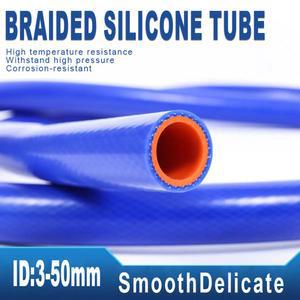 내열 고압 방지 이중 실리콘 고무 튜브 1M 파란색 편조 호스 두꺼운 고무관