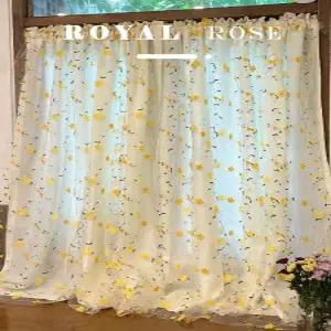 아메리칸 스타일 자수 이중 거즈 커튼 플라워 창문 반문