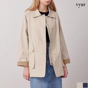 [뷰어] 소매 배색 자켓형 점퍼 (ZNJPP203)