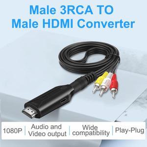 RCA AV/CVSB L/R 비디오-HDMI 호환 AV 스케일러 어댑터 HD 비디오 컨버터 박스 1080P 지원 NTSC PAL