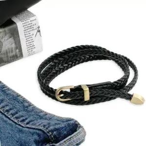 [콩심팥심]엔틱금장 사이즈조절 꼬임가죽벨트 슬랙스 정장 슬림 꽈배기 여성