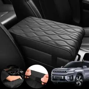 KGM 토레스EVX(23~25) 모템 차량용 가죽 팔걸이 콘솔쿠션 검정 1개