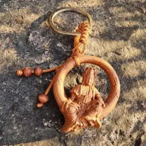 키링 액막이 관음보살 복숭아나무