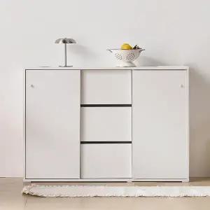 [바로방 가구]여밈 E0 슬라이딩 폭좁은 거실 수납장 1200 3단 서랍