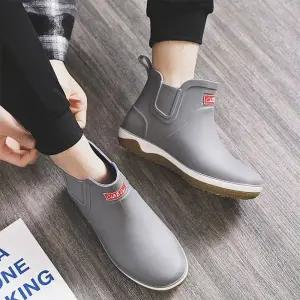 남성 무광 숏 레인부츠 장마철 방수 장화 비오는날 슈즈