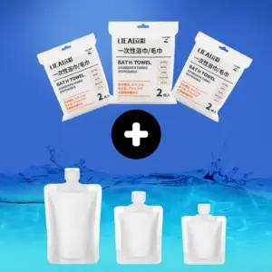 휴대용 수건 타월 여행용 휴대용기set 휴대용용기 위생용품 일회용품