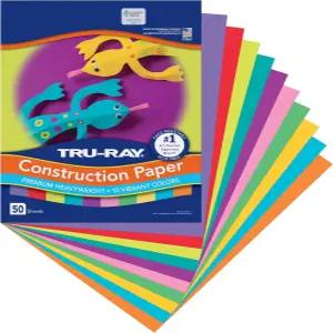 Tru-Ray 컬러 크레용 10가지 선명한 색상 9인치 x 12인치 50매
