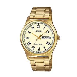 카시오 MTP-V006G-9B 남성 라운드 아날로그 메탈 손목 시계