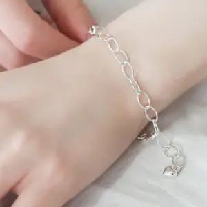 은팔찌 92.5 Silver 하트 오벌 유니크 실버 체인 팔찌 여성팔찌